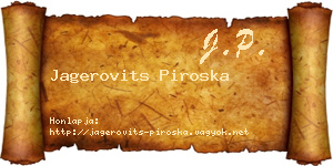 Jagerovits Piroska névjegykártya